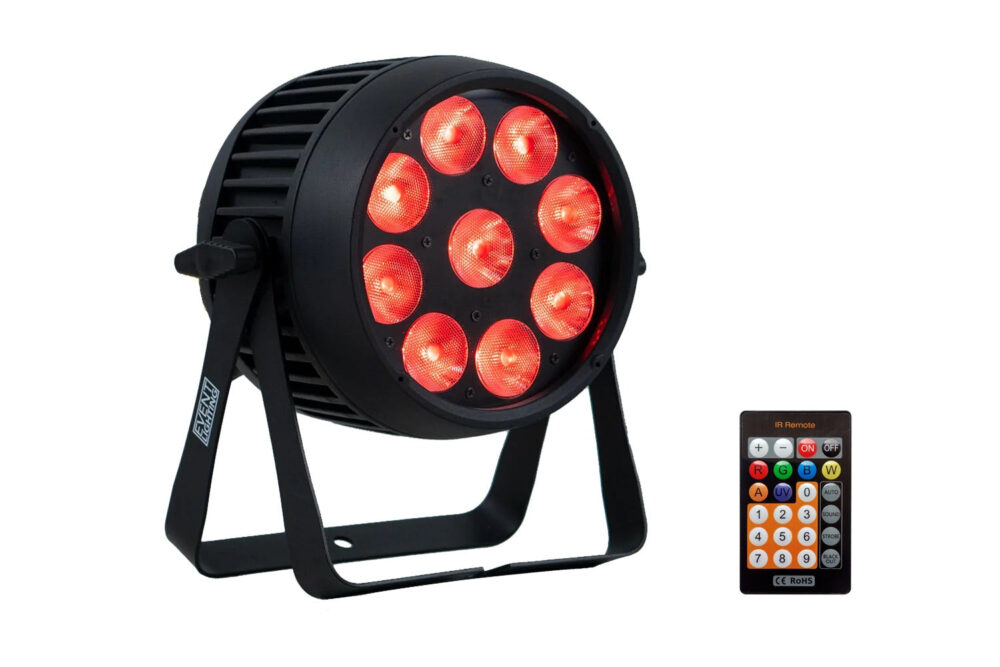 Event Lighting PAR9X12BH-IP - Outdoor Battery Pro Par with 9 x 12W RGBWAU LEDs