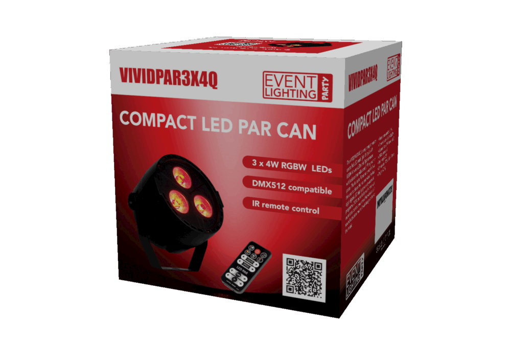 Event Lighting Party VIVIDPAR3X4Q - 3x 4W RGBW Mini Par - Image 8