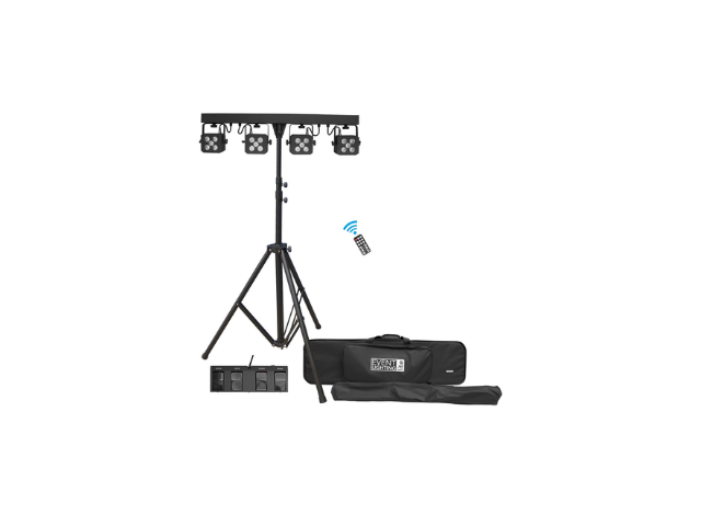 Event Lighting Lite PARBAR4QUAD - Par Bar with 4 Heads of 5x 8W RGBW and Wireless Foot Controller