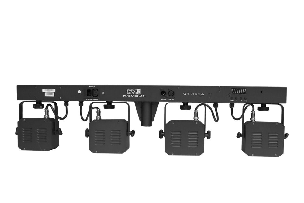Event Lighting Lite PARBAR4QUAD - Par Bar with 4 Heads of 5x 8W RGBW and Wireless Foot Controller - Image 4