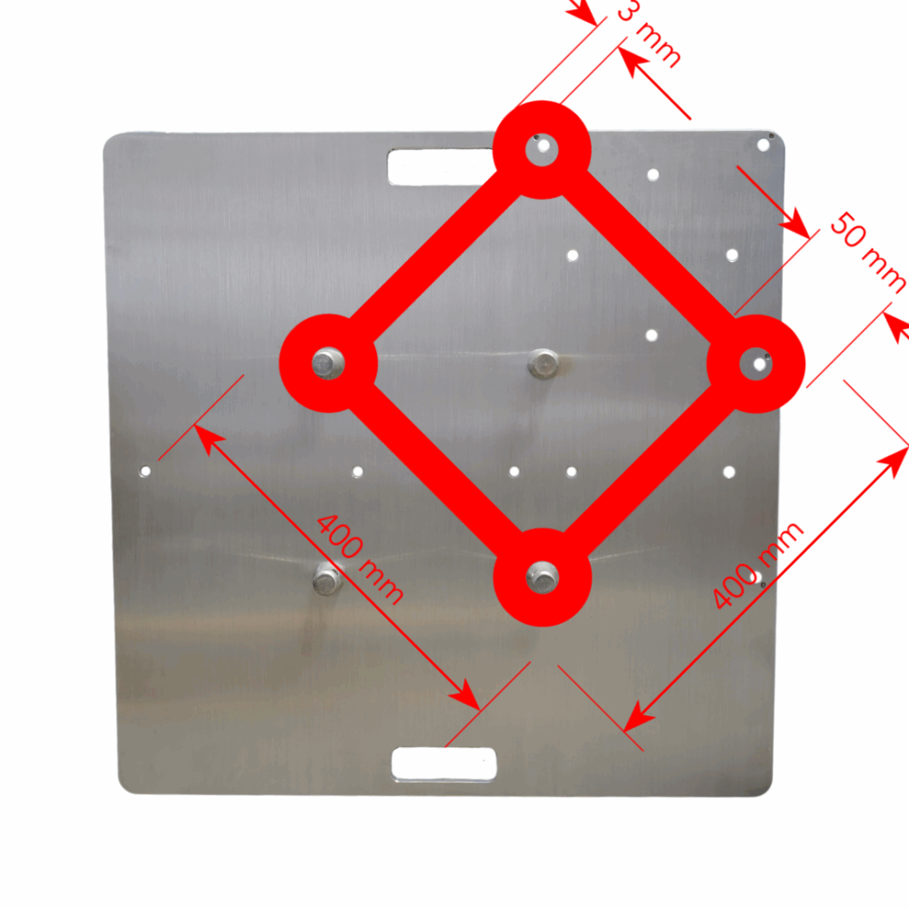 TB750A - 290mm Aluminium Spigot Box Truss Base Plate (750mm) - Image 7